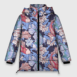 Женская зимняя куртка Карпы КОИ и цветки Лотоса