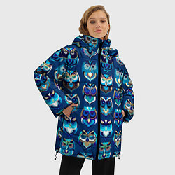 Куртка зимняя женская Совы, цвет: 3D-черный — фото 2