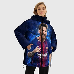 Куртка зимняя женская Лионель Месси Барселона 10, цвет: 3D-черный — фото 2