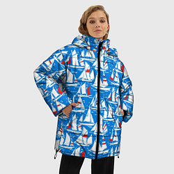 Куртка зимняя женская Яхты, цвет: 3D-светло-серый — фото 2