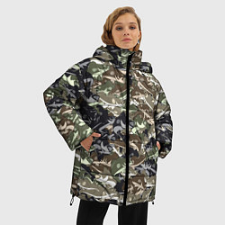 Куртка зимняя женская Камуфляж для рыбака, цвет: 3D-черный — фото 2