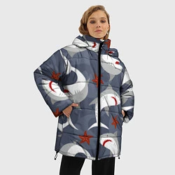 Куртка зимняя женская Акулы, цвет: 3D-красный — фото 2