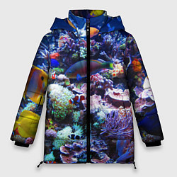 Женская зимняя куртка Коралловые рыбки