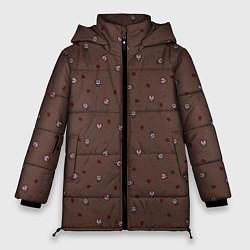 Куртка зимняя женская The Binding of Isaac small pattern, цвет: 3D-красный