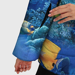 Куртка зимняя женская Коралловые рыбки, цвет: 3D-черный — фото 2