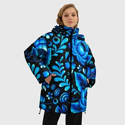 Куртка зимняя женская Гжель, цвет: 3D-черный — фото 2