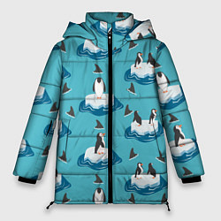 Куртка зимняя женская Пингвины, цвет: 3D-черный