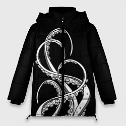 Куртка зимняя женская Octopus Black and White, цвет: 3D-черный