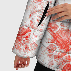 Куртка зимняя женская Кроваво-грязные пятна, цвет: 3D-красный — фото 2