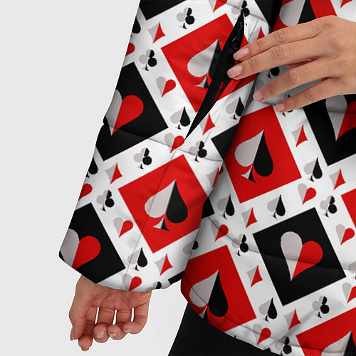 Женская зимняя куртка Карточный Катала / 3D-Красный – фото 5
