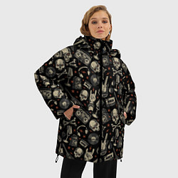 Куртка зимняя женская Scull pattern rock, цвет: 3D-светло-серый — фото 2