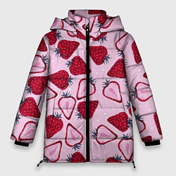 Куртка зимняя женская Клубничка, цвет: 3D-черный