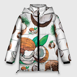 Куртка зимняя женская Кокосы, цвет: 3D-светло-серый
