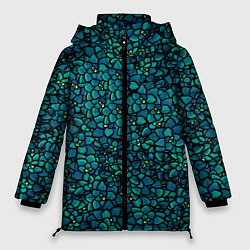 Куртка зимняя женская Цветы 2, цвет: 3D-черный