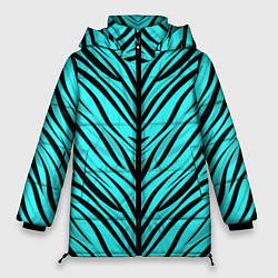 Куртка зимняя женская Абстратный полосатый узор, цвет: 3D-черный