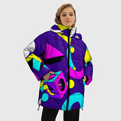 Куртка зимняя женская Геометрические фигуры, цвет: 3D-черный — фото 2