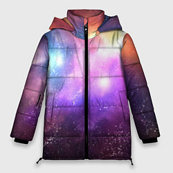 Куртка зимняя женская Космос, сияние и звезды, цвет: 3D-черный