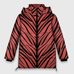 Куртка зимняя женская Полосатый тигровый узор, цвет: 3D-черный