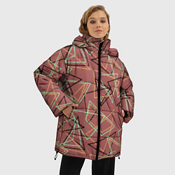Куртка зимняя женская Террактовый геометрический, цвет: 3D-светло-серый — фото 2