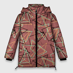 Куртка зимняя женская Террактовый геометрический, цвет: 3D-светло-серый