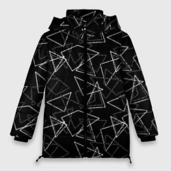 Женская зимняя куртка Черно-белый геометрический
