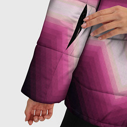 Куртка зимняя женская Черно-пурпурный калейдоскоп, цвет: 3D-красный — фото 2