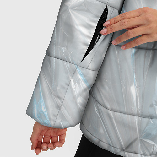 Женская зимняя куртка Голографическая текстура / 3D-Светло-серый – фото 5