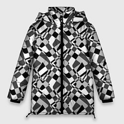 Женская зимняя куртка Черно-белый абстрактный узор