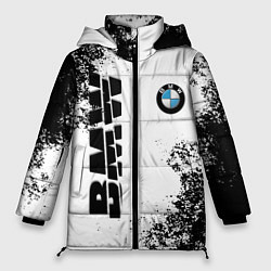 Куртка зимняя женская BMW БМВ РАЗРЕЗАННОЕ ЛОГО, цвет: 3D-светло-серый