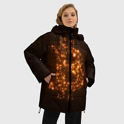 Куртка зимняя женская СВЕТЯЩИЙСЯ BITCOIN, цвет: 3D-черный — фото 2