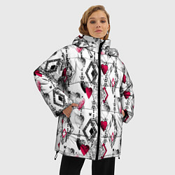 Куртка зимняя женская Абстрактный современный узор, цвет: 3D-красный — фото 2