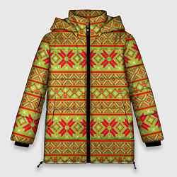 Куртка зимняя женская Вязаный рисунок, цвет: 3D-красный