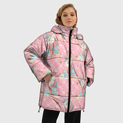 Куртка зимняя женская Единороги для девочек, цвет: 3D-красный — фото 2