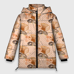 Куртка зимняя женская Хлебобулочные изделия, цвет: 3D-черный