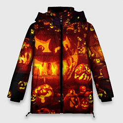 Женская зимняя куртка Тыквы на Хэллоуин