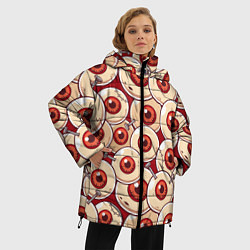 Куртка зимняя женская Zombie Глаза, цвет: 3D-черный — фото 2
