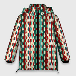 Куртка зимняя женская Маленькие Ёлочки, цвет: 3D-черный