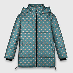 Куртка зимняя женская Паттерн хомячков, цвет: 3D-светло-серый