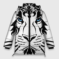 Куртка зимняя женская Водяной голубоглазый тигр, цвет: 3D-красный