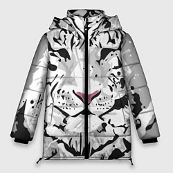 Куртка зимняя женская Белый снежный тигр, цвет: 3D-красный