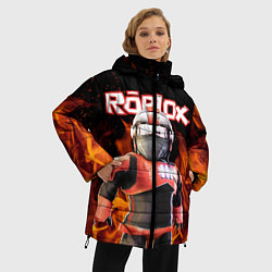 Куртка зимняя женская ROBLOX FIRE РОБЛОКС ОГОНЬ ПОЖАРНЫЙ, цвет: 3D-светло-серый — фото 2