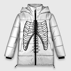 Куртка зимняя женская Ребра скелета, цвет: 3D-черный