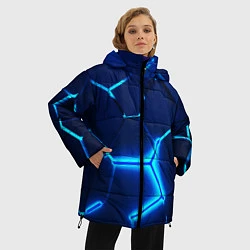 Куртка зимняя женская 3D ПЛИТЫ NEON STEEL НЕОНОВЫЕ ПЛИТЫ, цвет: 3D-светло-серый — фото 2