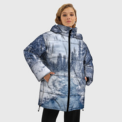 Куртка зимняя женская СНЕЖНЫЙ ПЕЙЗАЖ, цвет: 3D-светло-серый — фото 2