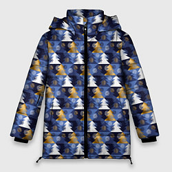 Куртка зимняя женская Ёлочки - Снежинки, цвет: 3D-черный
