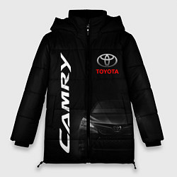 Куртка зимняя женская Черная Тойота Камри, цвет: 3D-красный