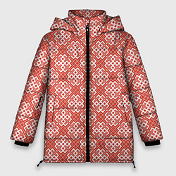 Куртка зимняя женская Славянская Обережная Вышивка, цвет: 3D-черный