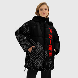 Куртка зимняя женская SCARLXRD JAPAN STYLE ИЕРОГЛИФЫ, цвет: 3D-черный — фото 2