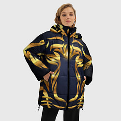 Куртка зимняя женская Золотой символ года Тигр, цвет: 3D-красный — фото 2