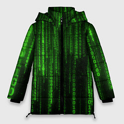 Куртка зимняя женская Матрица двоичный код, цвет: 3D-черный